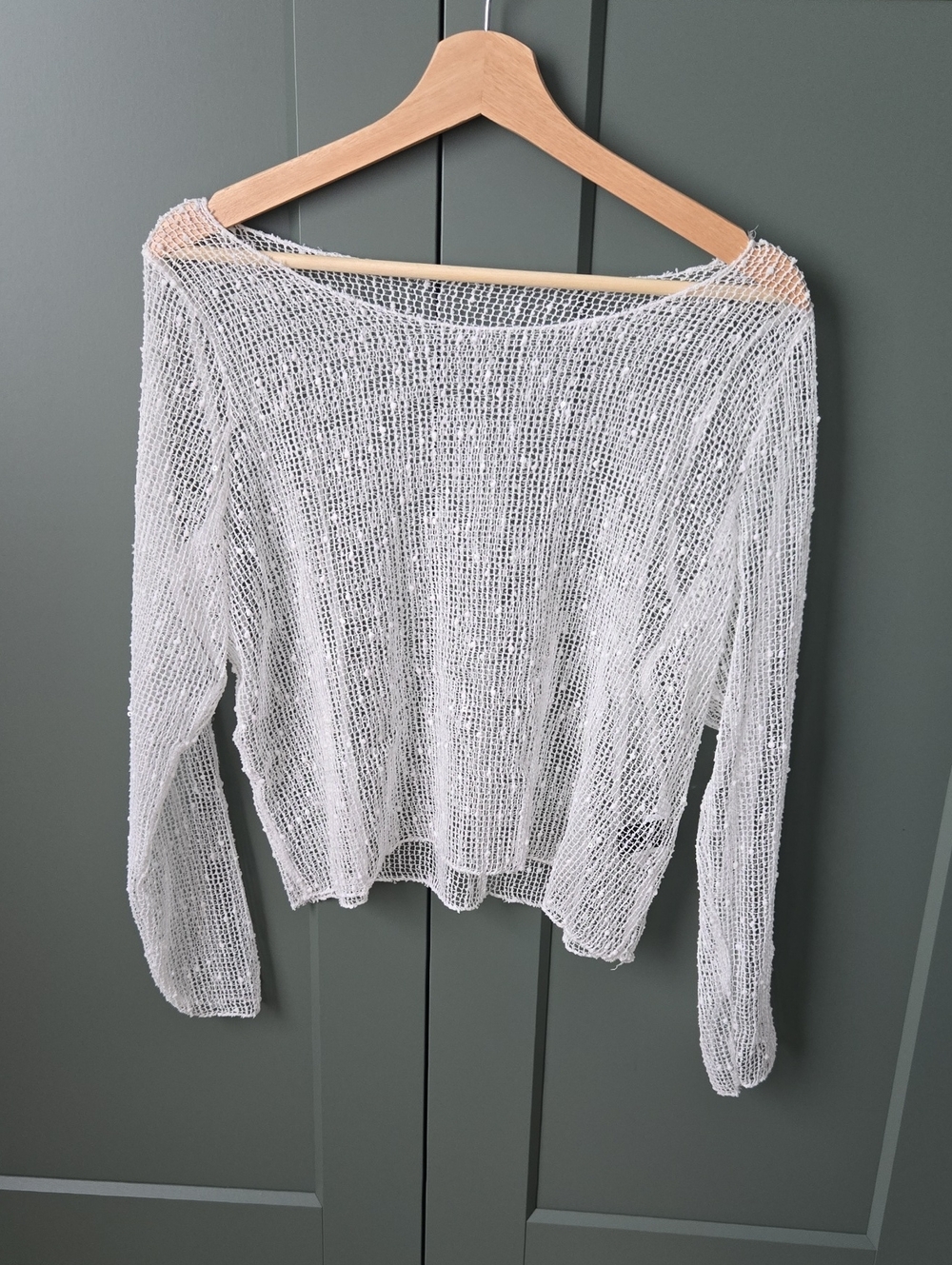 Lightweight White Open-Knit Women’s Sweater